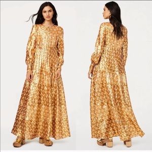 Bea Metallic Gold Tory Burch Dress Size Two